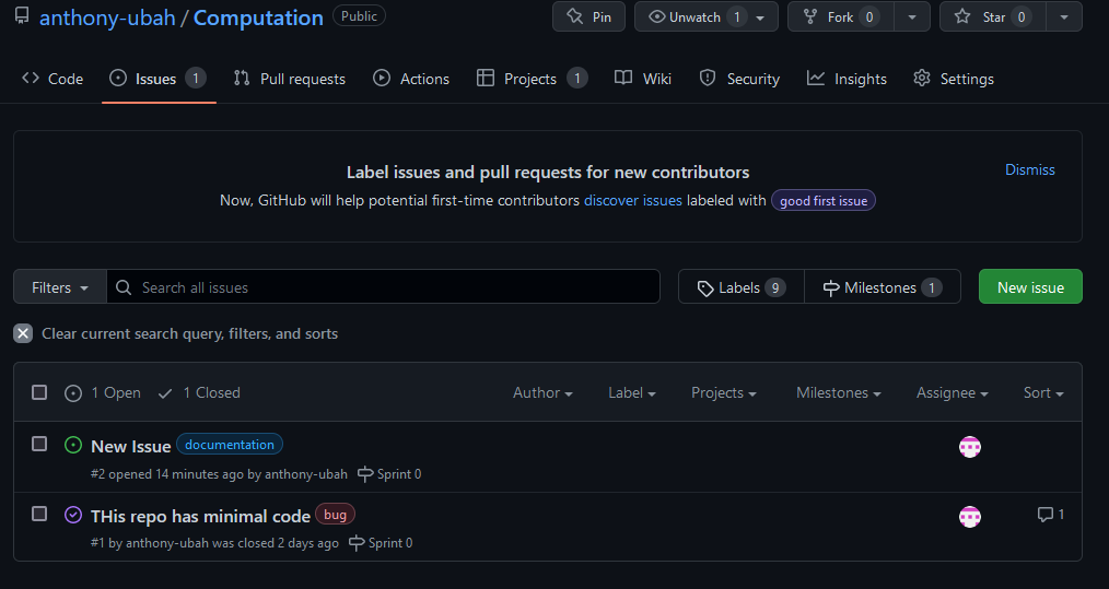 GitHub project issue creation